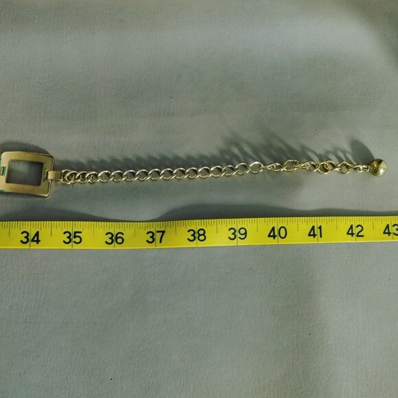 Gold Tone Chain Link Belt Vintage Versatile Adjustable Rectangle Design 1 Inch main image 5